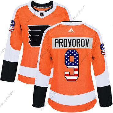 Adidas Philadelphia Flyers #9 Ivan Provorov Oranžová Domácí dres Autentické USA Flag Sešitý NHL dres – Dámské