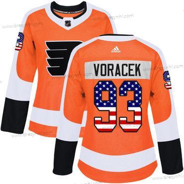 Adidas Philadelphia Flyers #93 Jakub Voracek Oranžová Domácí dres Autentické USA Flag Sešitý NHL dres – Dámské