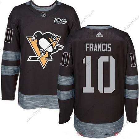 Adidas Pittsburgh Penguins #10 Ron Francis Černá 100th Výročí Sešitý NHL 2017 Hokejový dres – Pánské