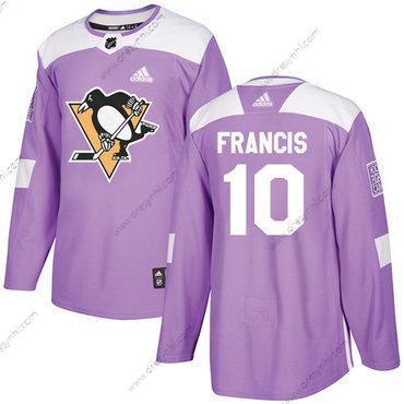 Adidas Pittsburgh Penguins #10 Ron Francis Nachový Autentické Bojuje proti rakovině Sešitý NHL dres – Pánské