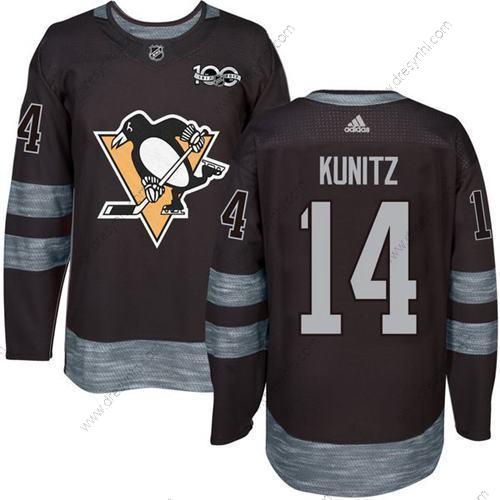 Adidas Pittsburgh Penguins #14 Chris Kunitz Černá 100th Výročí Sešitý NHL 2017 Hokejový dres – Pánské