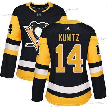 Adidas Pittsburgh Penguins #14 Chris Kunitz Černá Domácí dres Autentické Sešitý NHL dres – Dámské