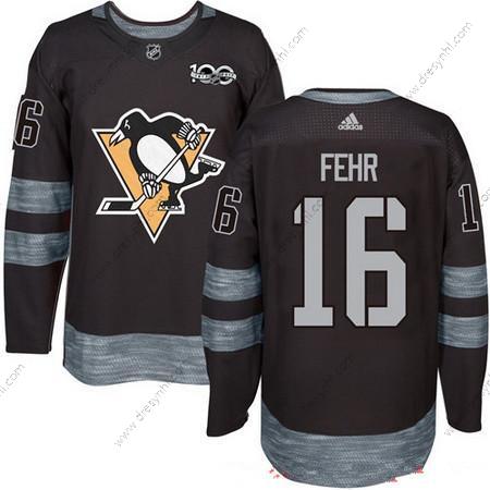 Adidas Pittsburgh Penguins #16 Eric Fehr Černá 100th Výročí Sešitý NHL 2017 Hokejový dres – Pánské