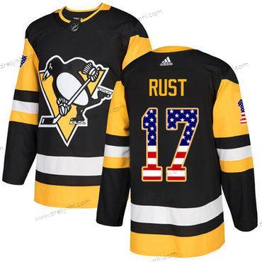 Adidas Pittsburgh Penguins #17 Bryan Rust Černá Domácí dres Autentické USA Flag Sešitý NHL dres – Pánské