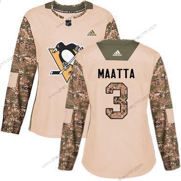 Adidas Pittsburgh Penguins #3 Olli Maatta Camo Autentické 2017 Veterans Day Sešitý NHL dres – Dámské