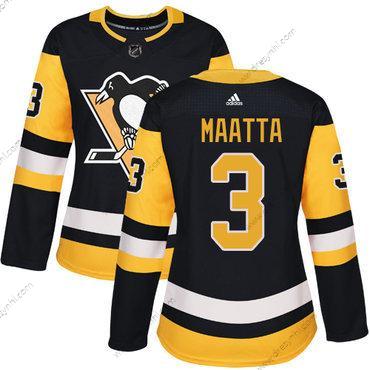 Adidas Pittsburgh Penguins #3 Olli Maatta Černá Domácí dres Autentické Sešitý NHL dres – Dámské