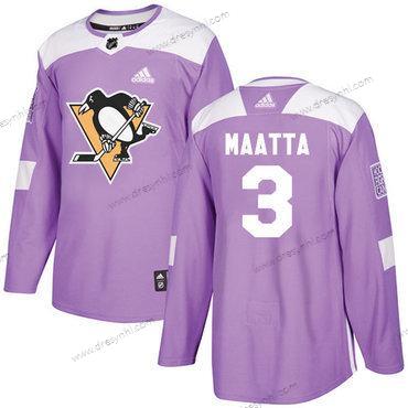 Adidas Pittsburgh Penguins #3 Olli Maatta Nachový Autentické Bojuje proti rakovině Sešitý NHL dres – Pánské