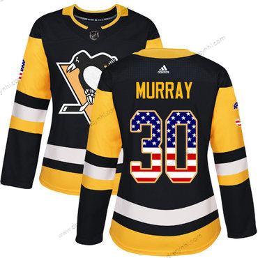 Adidas Pittsburgh Penguins #30 Matt Murray Černá Domácí dres Autentické USA Flag Sešitý NHL dres – Dámské