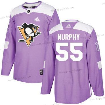 Adidas Pittsburgh Penguins #55 Larry Murphy Nachový Autentické Bojuje proti rakovině Sešitý NHL dres – Pánské