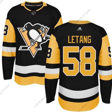 Adidas Pittsburgh Penguins #58 Kris Letang Černá Náhradní Autentické Sešitý NHL dres – Pánské