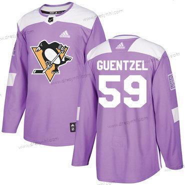 Adidas Pittsburgh Penguins #59 Jake Guentzel Nachový Autentické Bojuje proti rakovině Sešitý NHL dres – Pánské