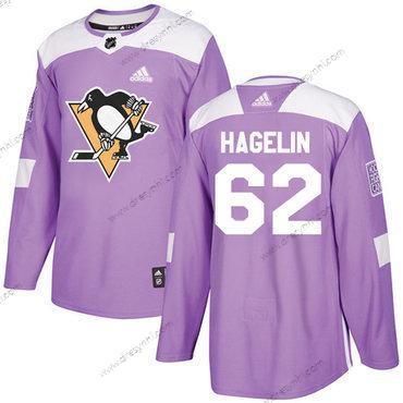 Adidas Pittsburgh Penguins #62 Carl Hagelin Nachový Autentické Bojuje proti rakovině Sešitý NHL dres – Pánské