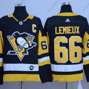 Adidas Pittsburgh Penguins #66 Mario Lemieux Černá Náhradní Autentické Sešitý NHL dres – Pánské