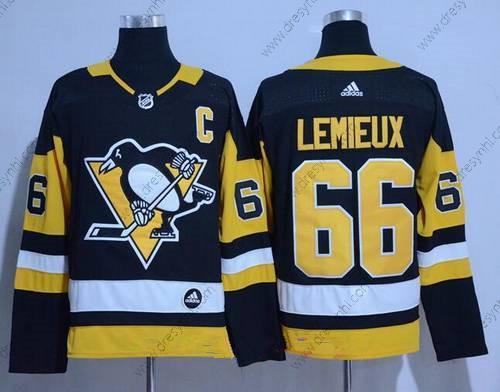 Adidas Pittsburgh Penguins #66 Mario Lemieux Černá Náhradní Autentické Sešitý NHL dres – Pánské