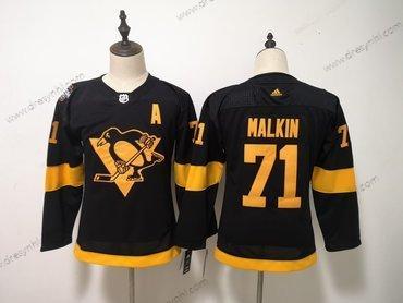 Adidas Pittsburgh Penguins 71 Evgeni Malkin Černá 2019 NHL Stadium Series dres – Dámské