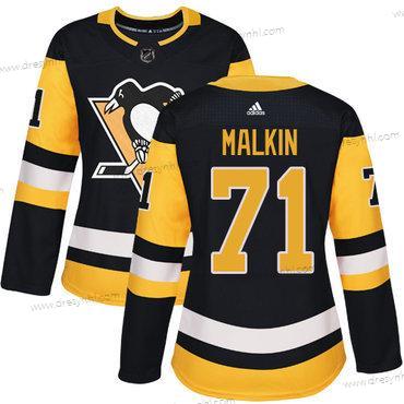 Adidas Pittsburgh Penguins #71 Evgeni Malkin Černá Domácí dres Autentické Sešitý NHL dres – Dámské