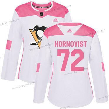 Adidas Pittsburgh Penguins #72 Patric Hornqvist Bílý Růžový Autentické Sešitý NHL dres – Dámské