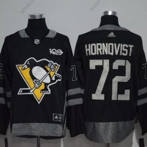 Adidas Pittsburgh Penguins #72 Patric Hornqvist Černá 100th Výročí Sešitý NHL 2017 Hokejový dres – Pánské