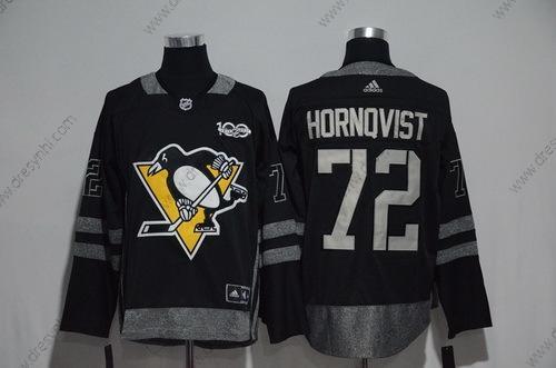 Adidas Pittsburgh Penguins #72 Patric Hornqvist Černá 100th Výročí Sešitý NHL 2017 Hokejový dres – Pánské