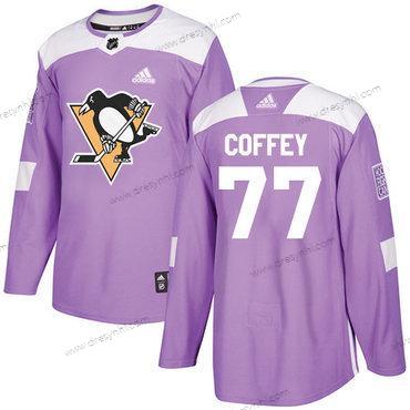 Adidas Pittsburgh Penguins #77 Paul Coffey Nachový Autentické Bojuje proti rakovině Sešitý NHL dres – Pánské