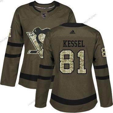 Adidas Pittsburgh Penguins #81 Phil Kessel Zelená Salute to Service Sešitý NHL dres – Dámské