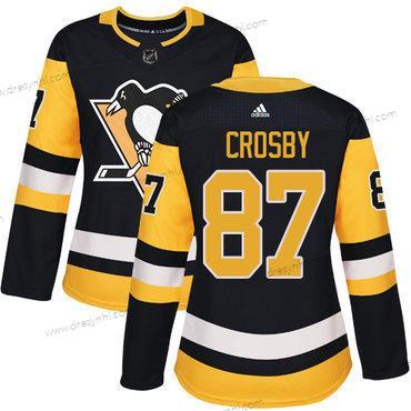 Adidas Pittsburgh Penguins #87 Sidney Crosby Černá Domácí dres Autentické Sešitý NHL dres – Dámské