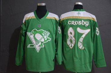 Adidas Pittsburgh Penguins 87 Sidney Crosby Zelená 2019 St. Patrick’S Day dres – Pánské