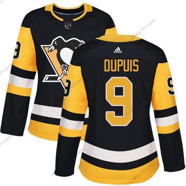 Adidas Pittsburgh Penguins #9 Pascal Dupuis Černá Domácí dres Autentické Sešitý NHL dres – Dámské