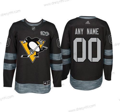 Adidas Pittsburgh Penguins Personalizované Černá 1917-2017 100th Výročí Sešitý NHL dres