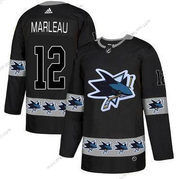 Adidas San Jose Sharks #12 Patrick Marleau Černá Tým Logos dres – Pánské