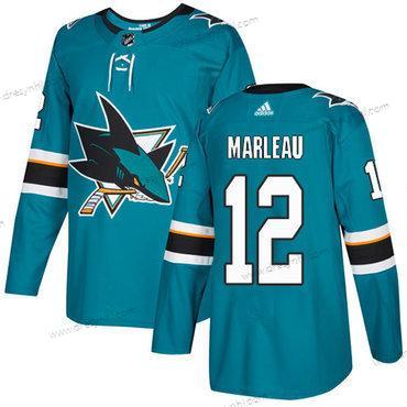 Adidas San Jose Sharks #12 Patrick Marleau Modrozelená Domácí dres Autentické Sešitý NHL dres – Pánské