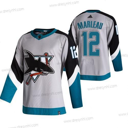 Adidas San Jose Sharks #12 Patrick Marleau Šedá 2020-21 Obrácený Retro Náhradní NHL dres – Pánské