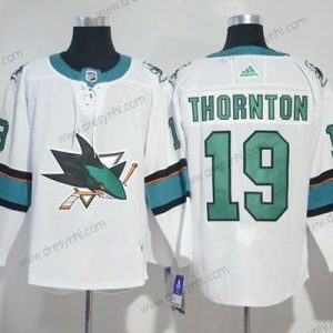 Adidas San Jose Sharks #19 Joe Thornton Bílý Road Autentické Sešitý NHL dres – Pánské