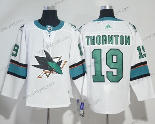 Adidas San Jose Sharks #19 Joe Thornton Bílý Road Autentické Sešitý NHL dres – Pánské