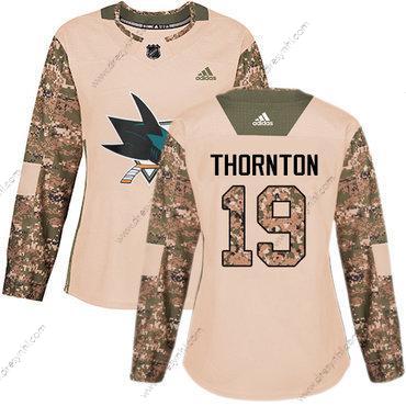 Adidas San Jose Sharks #19 Joe Thornton Camo Autentické 2017 Veterans Day Sešitý NHL dres – Dámské