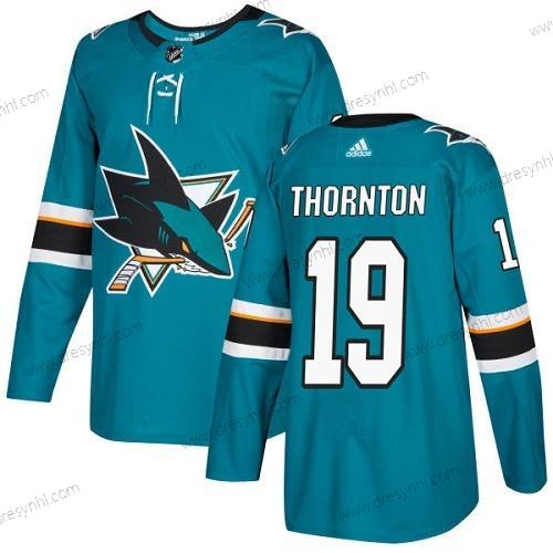 Adidas San Jose Sharks #19 Joe Thornton Modrozelená Domácí dres Autentické Sešitý NHL dres – Pánské