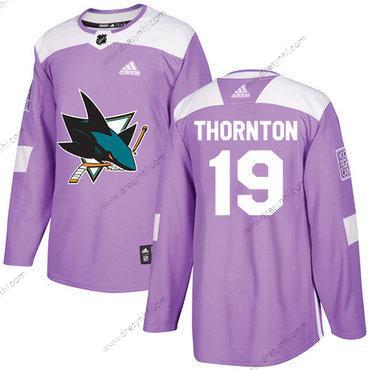 Adidas San Jose Sharks #19 Joe Thornton Nachový Autentické Bojuje proti rakovině Sešitý NHL dres – Pánské