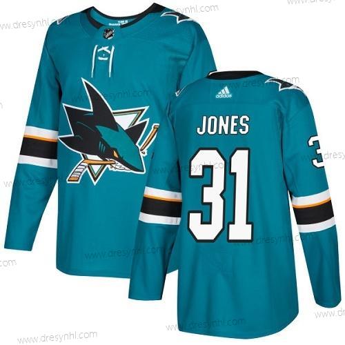 Adidas San Jose Sharks #31 Martin Jones Modrozelená Domácí dres Autentické Sešitý NHL dres – Pánské