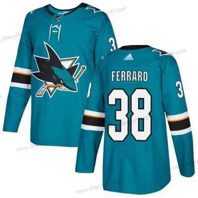 Adidas San Jose Sharks #38 Mario Ferraro Domácí dres Autentické Modrozelená dres – Pánské