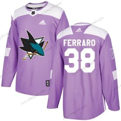 Adidas San Jose Sharks #38 Mario Ferraro Hokejový Bojuje proti rakovině Autentické Nachový dres – Pánské