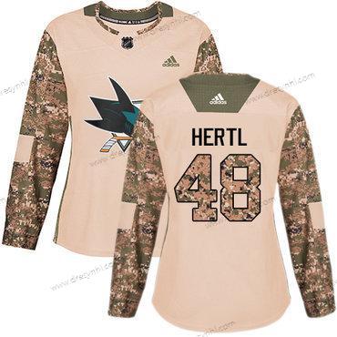 Adidas San Jose Sharks #48 Tomas Hertl Camo Autentické 2017 Veterans Day Sešitý NHL dres – Dámské