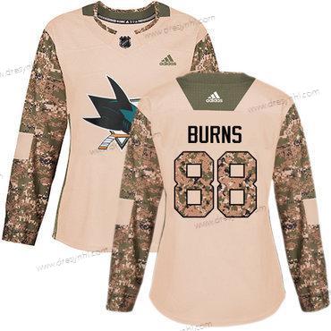 Adidas San Jose Sharks #88 Brent Burns Camo Autentické 2017 Veterans Day Sešitý NHL dres – Dámské