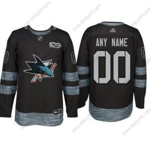 Adidas San Jose Sharks Personalizované Černá 1917-2017 100th Výročí Sešitý NHL dres