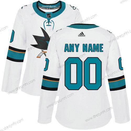 Adidas San Jose Sharks Personalizované NHL Autentické Bílý dres – Dámské