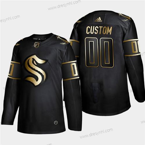 Adidas Seattle Kraken Personalizované Černá Zlatoen Edition Limited Sešitý NHL dres – Pánské