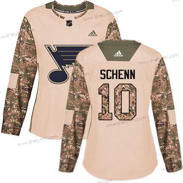 Adidas St. Louis Blues #10 Brayden Schenn Camo Autentické 2017 Veterans Day Sešitý NHL dres – Dámské