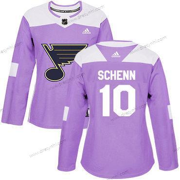 Adidas St. Louis Blues #10 Brayden Schenn Nachový Autentické Bojuje proti rakovině Sešitý NHL dres – Dámské