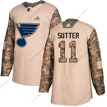 Adidas St. Louis Blues #11 Brian Sutter Camo Autentické 2017 Veterans Day Sešitý NHL dres – Pánské