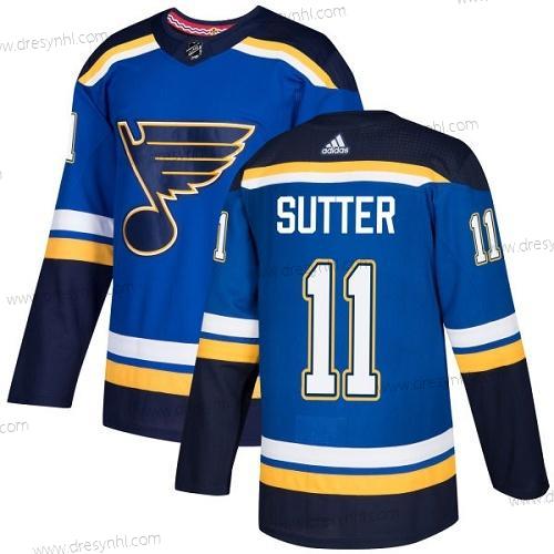 Adidas St. Louis Blues #11 Brian Sutter Modrý Domácí dres Autentické Sešitý NHL dres – Pánské