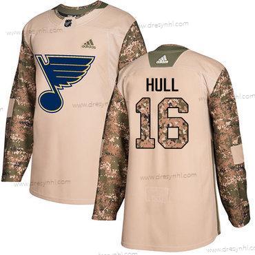 Adidas St. Louis Blues #16 Brett Hull Camo Autentické 2017 Veterans Day Sešitý NHL dres – Pánské